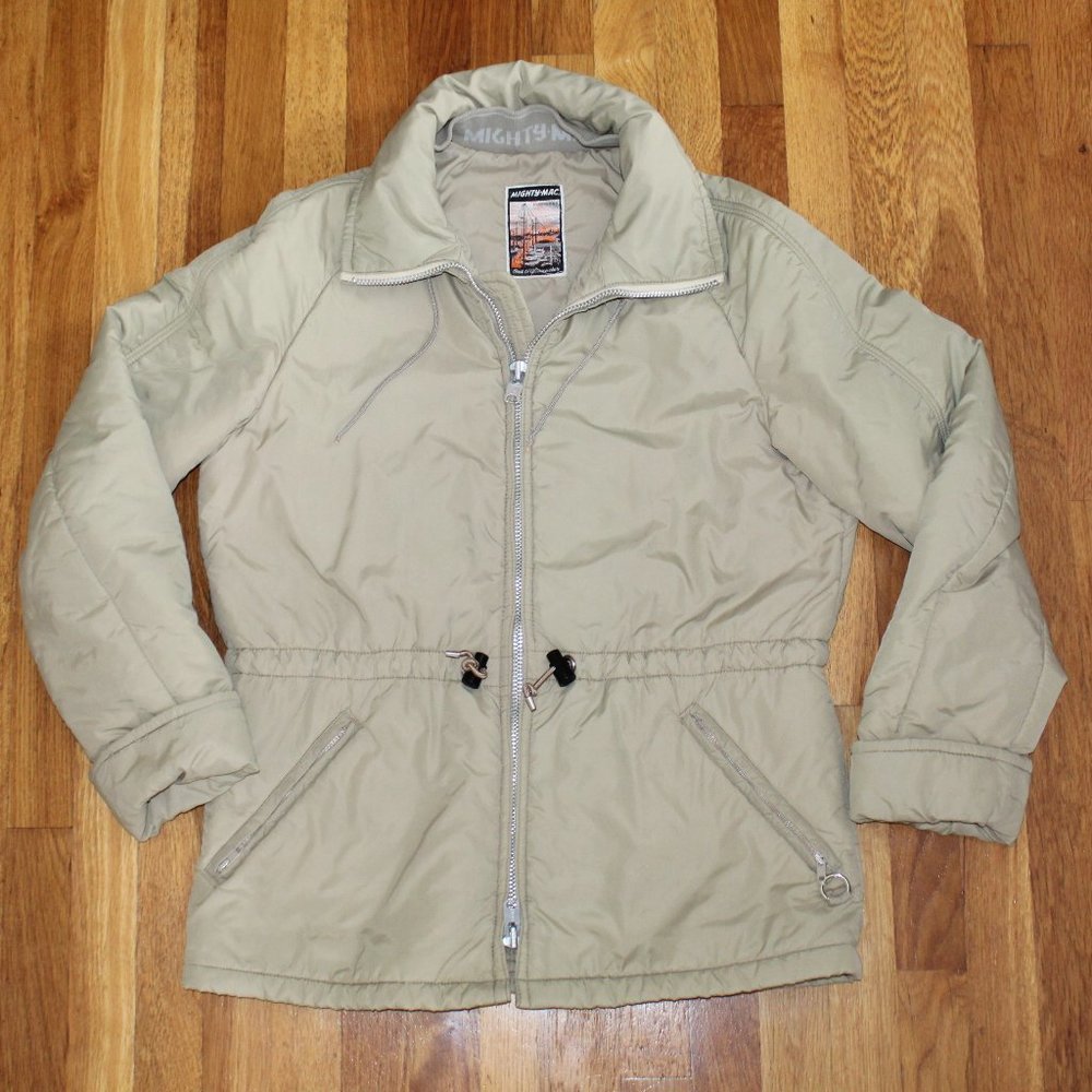 Vintage Mighty Mac Out O'Gloucester Beige Zip Coat Men's 40 (M/L)